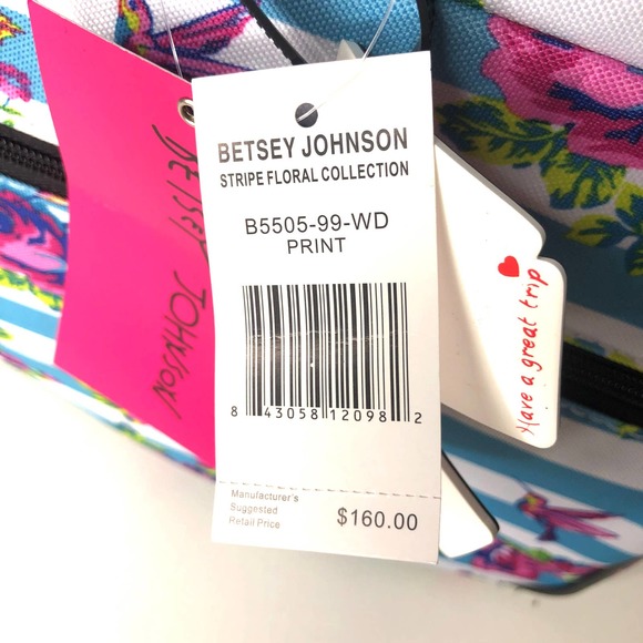 Betsey Johnson Stripe Floral 22" Rolling Duffle - Picture 12 of 12